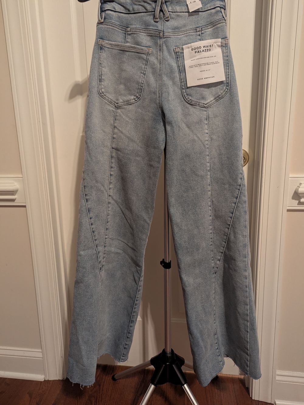 Good American Light Blue Good Waist Palazzo Wide-Leg Jeans - Picture 2 of 9